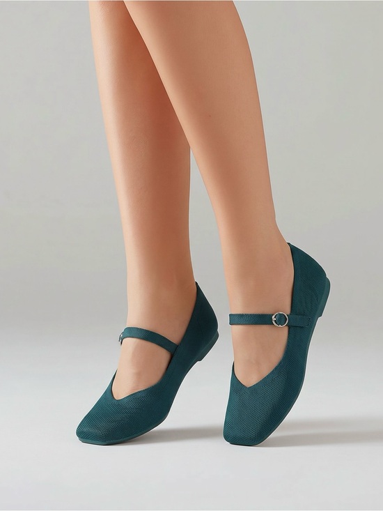 Unbranded Shoes - Unbranded Women’s Sz 44 Teal Green Mesh comfort cushioned  Mary Jane Flats